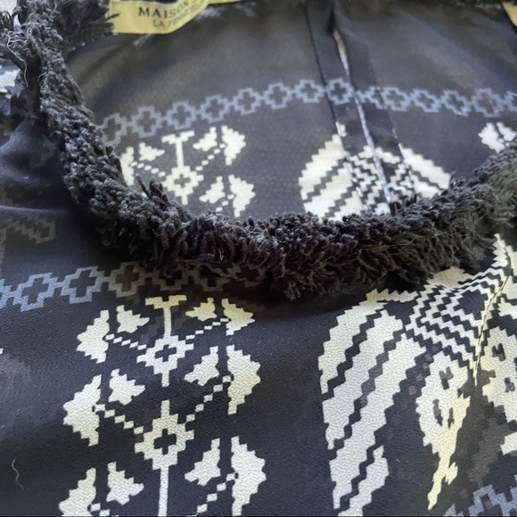 Maison Scotch Mademoiselle Top Blouse Black Aztec - Picture 4 of 16